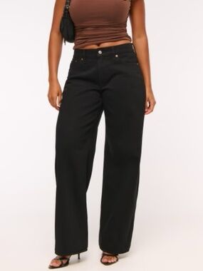 Abercrombie Curve Low Low Rise Ultra Loose - Black 32 Long